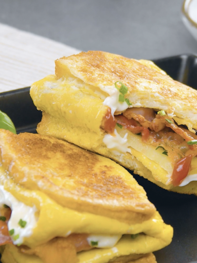 Receita de Sanduíche de Omelete. Receitinha mágica e leve para quem está sem tempo