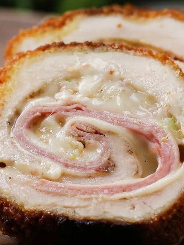 Receita de Rolinho de Frango com Presunto e Queijo. A opção ideal de almoço durante a semana