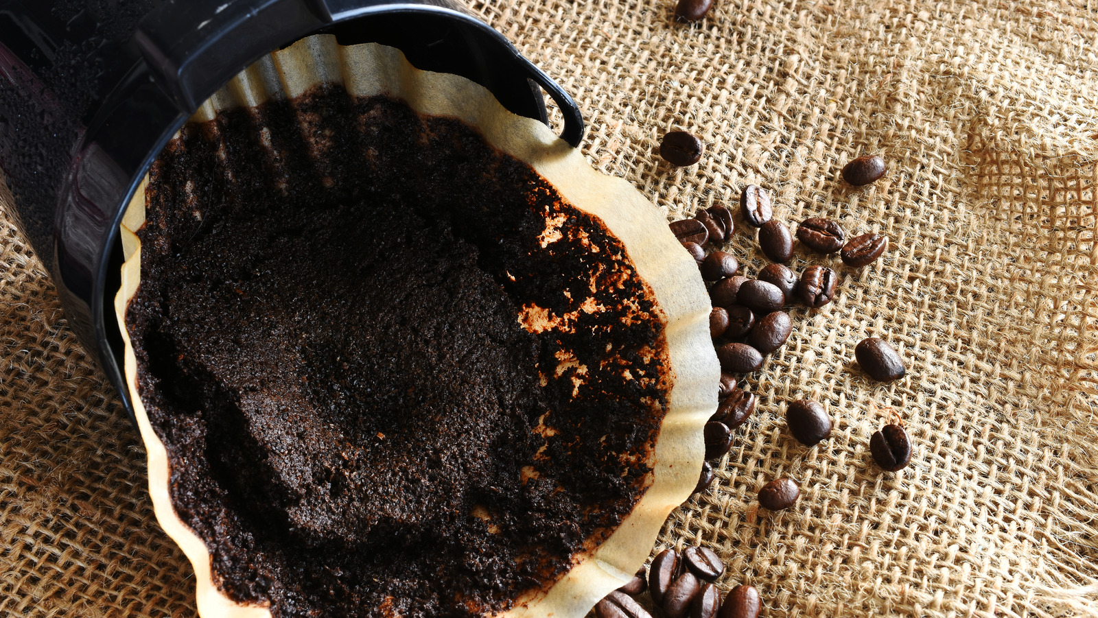 filtro com restos de café